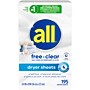 all free clear Dryer Sheets Unscented, 195 Sheets/Box, 6 Boxes/Carton (DIA47362CT)~#|#~506B27B3-B4A0-4532-93D98B558F550693_sc7