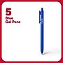 TRU RED™ Retractable Quick Dry Gel Pens, Medium Point, 0.7mm, Blue, 5/Pack (TR54495)~#|#~506E3F29-72FC-4DD8-A306FF11B967E653_sc7