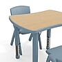Flash Furniture Emmy Rectangular Activity Table Set, 26.5" x 21.75", Height Adjustable, Natural Woodgrain/Dusty Blue ~#|#~508D8F10-D1FD-40D6-A92E4DB38A8EFC6B_sc7