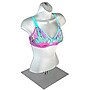 Azar Female White Plastic Bust Torso Mannequin, 12" Square Metal Base (900520-WHT)~#|#~50B2B8B7-7FCC-4A1C-88D99CA00F667370_sc7
