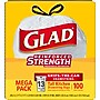 Glad Tall Kitchen Drawstring Trash Bags, 13 Gallon, White, Unscented, 100/Box (78374)~#|#~51D34630-0C0F-4163-AC025425017EB7B4_sc7