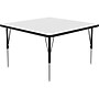 Correll Square Activity Table, 48" x 48", Height-Adjustable, Frosty White/Black (A4848DE-SQ-80)~#|#~52131CE6-5329-4D0C-9FB5D18230742E17_sc7