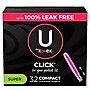 U by Kotex Click Super Compact Tampon, Unscented, 32/Pack (51584)~#|#~52E335CF-1055-42FA-BF8DD1C99FB1EF08_sc7