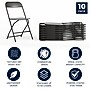 Flash Furniture HERCULES Plastic Folding Chair, Black, 10/Pack (10LEL3BLACK)~#|#~530FDF04-FBF7-4157-8C28224923EEBEF8_sc7