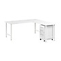 Bush Business Furniture Hustle 72"W L Shaped Computer Desk with 3 Drawer Mobile File Cabinet, White (HUS013WH)~#|#~53182F9A-A4F3-42CE-B32971D2351F8585_sc7