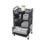 Mind Reader 4-Drawer Mobile Utility Cart with Wheels, Metal, Black (4DRMESH-BLK)~#|#~535F0F74-9582-457C-A58203268BF21E91_sc7