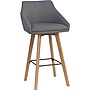 Lorell Mid-Century Modern Fabric Full Back Bar Stool, Gray, 2/Carton (LLR68561)~#|#~539F8956-E9F4-48EE-A9C996D588C1DC46_sc7