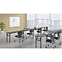 Lorell 60"W x 18"D Folding Training Table, Melamine, Mahogany (LLR60747)~#|#~53B98717-2D67-44B4-B11FC3DAD0A0502B_sc7