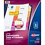Avery Ready Index Table of Contents Paper Dividers, 1-5 Tabs, Multicolor, 24 Sets/Box (11167)~#|#~545ACFB4-447B-48D8-8D23E0293610FE2A_sc7