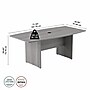 Bush Business Furniture 72W x 36D Boat Shaped Conference Table with Wood Base, Platinum Gray (99TB7236PG)~#|#~5485407C-C80A-4539-BFFFD5FF35EE7241_sc7