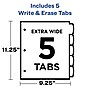 Avery Write & Erase Pocket Plastic Dividers, 5 Tabs, Multicolor (16176)~#|#~548FFCE4-034F-4DDC-B01C2C8F6B1E0CDA_sc7