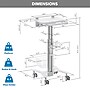 Mount-It! MedHub Height Adjustable Mobile Laptop Cart with Anti-Theft Bar, Storage, and Locking Wheels, White/Grey (MI-16030)~#|#~552029E7-844E-4DF6-85E142157385E90D_sc7
