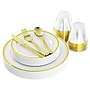 Elama Plastic Dinnerware Set, White/Gold, 150 Pieces/Set (935124340M)~#|#~5567AF62-B45B-47BD-87707C3556A17812_sc7