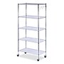 Alera 5-Shelf Wire Shelving Kit with Casters and Shelf Liners, 36" x 18" x 72", Silver (ALESW653618SR)~#|#~55872582-9EE8-4732-A8688DAD65F260D6_sc7