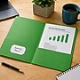 Staples Smooth 2-Pocket Paper Folders, Letter Size Project Folders for Office, School & Organization, Green, 25-Pack~#|#~558BF66E-30C2-4C96-92C0BD5ADD1E991A_sc7