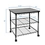 Mount-It! 3-Shelf Steel/Laminate Large Printer Cart with Wheels, Black (MI-7856)~#|#~55DE9768-496A-42B3-83E179BE97346646_sc7