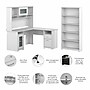 Bush Furniture Cabot 60"W L Shaped Computer Desk with Hutch and 5 Shelf Bookcase, White (CAB011WHN)~#|#~55F5E8E6-0993-431C-A37E80C627821DF4_sc7