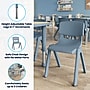Flash Furniture Emmy Rectangular Activity Table Set, 26.5" x 21.75", Height Adjustable, Natural Woodgrain/Dusty Blue ~#|#~5612247C-09A1-45DA-87F7441201E435B2_sc7