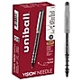 uniball Vision Needle Rollerball Pens, Fine Point, 0.7mm, Black Ink, Dozen  (1734903)~#|#~43B3BDDD-F977-45C5-B9A4C4776EF57488_sc7