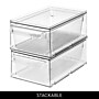 iDESIGN Small Stackable Plastic Storage Bin, Clear (40059)~#|#~56569AF7-429C-4BA3-A16CEBE1D132D139_sc7