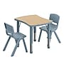 Flash Furniture Emmy Rectangular Activity Table Set, 26.5" x 21.75", Height Adjustable, Natural Woodgrain/Dusty Blue ~#|#~56B0D1DF-EFB4-4893-B7AA3F8A5AD633DE_sc7