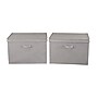 Household Essentials Large Folding Fabric Wide KD Storage Box With Lid, 12" x 18.5"x 15", 58 Qt., Gray, 2/Pack (7419-1)~#|#~56DF11BC-471C-4687-BF476A213A05D99C_sc7
