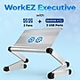 Uncaged Ergonomics WorkEZ Executive with 2 Cooling Fans + 3 USB Ports, Silver (WEEFHs)~#|#~56E7DBA2-86B8-43B2-B9BA2950E2CDCE6B_sc7