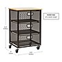 Mind Reader 3-Shelf Drawer Mobile Organizer Cart with Wheels, Black (3TMESHC-BLK)~#|#~573610BD-7B15-4579-B6D155C8B108BBE9_sc7