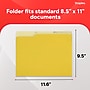 Staples Colored File Folders, Letter Size, 3‑Tab Top‑Tab Design, Durable 10.5‑Point Paper Stock, 100/Pack~#|#~57B05985-F7D7-4741-BB934B81B62ADDA7_sc7