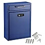 AdirOffice Steel Locking Wall Mounted Drop Box Interoffice Mailbox with Key and Combination Lock , Blue (631-04-BLU-KC-PKG)~#|#~57BD1B71-0D66-45DC-BD702F6E15BBFC51_sc7