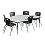Correll Kidney Shaped Activity Table Set, 72" x 48", Height Adjustable, Gray Granite (AP1-A4872TFKID-15-09-09-6-18)~#|#~57D29FE5-C9DD-4C55-BF88C27137B84502_sc7