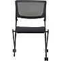 Lorell Mobile Mesh Back Nesting Chairsm Black, 2/Carton (LLR41846)~#|#~57DED718-3C9A-4AFF-80B986CA1D200B4A_sc7