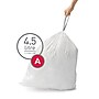simplehuman 1.2 Gallon Trash Bag, Low Density, White, 360 Bags/Carton (CW0250)~#|#~57FDE243-18A4-4615-991C0E57C068CF88_sc7