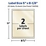 Avery Pearlized Ivory Rectangle Multipurpose Labels, 5" x 8-1/8", Ivory, 20/Pack (94259)~#|#~58407256-CD0F-4D6F-8176DD722E52692A_sc7