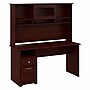 Bush Furniture Cabot 60"W Computer Desk with Hutch, Harvest Cherry (CAB042HVC)~#|#~588240CB-46A3-405C-82F90BD8593FC67D_sc7