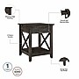 Bush Furniture Key West Coffee Table with 2 End Tables, Dark Gray Hickory (KWS023GH)~#|#~589D585E-20DF-4110-A92B7DC3079ECA24_sc7