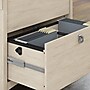 Bush Furniture Salinas 60"W L Shaped Desk with Hutch, Lateral File Cabinet and 5 Shelf Bookcase, Antique White (SAL007AW)~#|#~590CBA61-3F6C-49BD-BD7033EED44B6C01_sc7