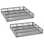 Mind Reader 6-Compartment Metal Drawer Organizer, Silver, 2/Set (2DEER-SIL)~#|#~5929E098-A829-4850-97B7378E9314ADE1_sc7