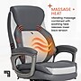 Sharper Image S-600 Active Lumbar Heated Ergonomic Bonded Leather Swivel Executive Massage Chair, Gray (60098-GRY)~#|#~592F423D-15DA-4B60-812320D6B0CFAC34_sc7