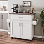 Techni Home Deluxe Mobile Kitchen Island Cart with Water Resistant Top, Storage Cabinets with Adjustable Shelves, and Spice Rack~#|#~5984F6C0-BA0F-4CB4-BC03814D20E76F7A_sc7