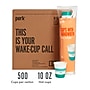 Perk 10 Oz Paper Hot Cups, 500 Count Bulk Disposable Coffee Cups for Hot Beverages, White/Teal~#|#~598792B4-9C3E-438C-BBE25D3416EA6DEA_sc7