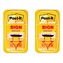 Post-it 'Sign Here' Message Flags, 1" Wide, Yellow, 100 Flags/Pack (680-SH2)~#|#~59C1C120-FE35-4312-9A75BD64B734458F_sc7