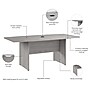 Bush Business Furniture 72W x 36D Boat Shaped Conference Table with Wood Base, Platinum Gray (99TB7236PG)~#|#~59F8B658-3A31-4E1F-BAF291485715303D_sc7