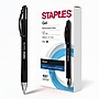 Staples Retractable Gel Pens, Medium Point 0.7mm, Black Ink, 12 Pack - Sonix Crisp-Line Gel Pens with Pocket Clip~#|#~5A24DF83-0EFE-43D9-9BF10216798D06DB_sc7