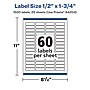 Avery Rectangle Laser/Inkjet Multipurpose Labels, 1/2" x 1 3/4", White, 1500 Labels/Pack (94204)~#|#~5A4765FA-8CBB-4A7B-B70933F4B675EE72_sc7