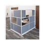 Luxor Modular Room Divider Add-On Wall, 70"H x 70"W, Gray/Frosted PET/Acrylic (MW-7070-XFCG)~#|#~5AEAD2B3-3889-4A64-A5DA42C7A52C4CA2_sc7
