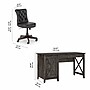 Bush Furniture Key West 54"W Computer Desk with Storage and Mid-Back Tufted Office Chair, Dark Gray Hickory (KWS020GH)~#|#~5B1A0F6C-5D94-447A-A7E429E2B42BE605_sc7