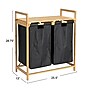 Household Essentials 2-Section Hamper with Lid, Bamboo, Black (HE1174)~#|#~5B8410AE-0D4D-4E46-8ECCF626B3CA8781_sc7