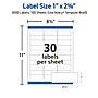 Avery Easy Peel Inkjet Address Labels, 1" x 2 5/8", Matte White, 3000 Labels/Box (8460)~#|#~5BDD5638-7889-4D51-A176CEFA06C5C7DD_sc7