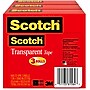 Scotch Transparent Clear Tape Refill, 1" x 72 yds., 3" Core, Clear, 3 Rolls/Pack (600-72-3PK)~#|#~5C009BAD-05CD-4E32-B8FC6422185B2042_sc7